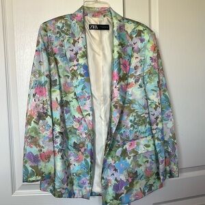 Floral Zara Satin Effect Blazer